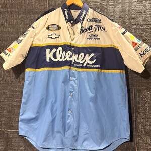 Vintage NASCAR Busch Series Kleenex Cottonelle Racing Pit Crew Shirt XL